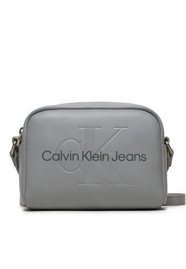 Calvin Klein Jeans Torebka Sculpted Camera Bag18 Mono K60K612220 Szary. Kolor: szary. Materiał: skórzane