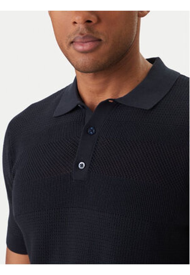 Karl Lagerfeld - KARL LAGERFELD Polo 655009 562301 Granatowy Regular Fit. Typ kołnierza: polo. Kolor: niebieski. Materiał: bawełna