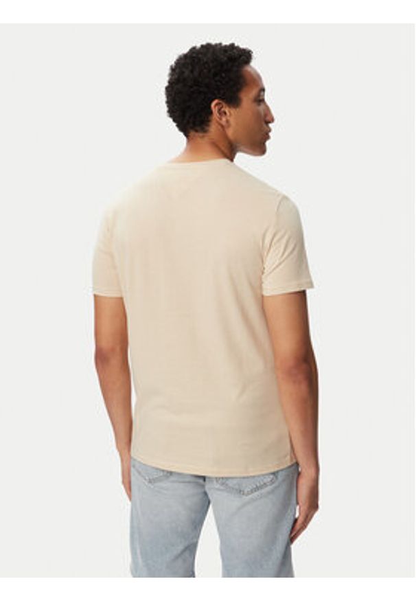 Tommy Jeans T-Shirt Jaspe Htr Tee Ext DM0DM20363 Beżowy Slim Fit. Kolor: beżowy. Materiał: bawełna