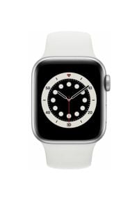 APPLE Watch 6 40mm (Srebrny z opaską sportową w kolorze białym). Rodzaj zegarka: smartwatch. Kolor: srebrny, wielokolorowy, biały. Materiał: poliester, nylon, guma, materiał. Styl: sportowy #2