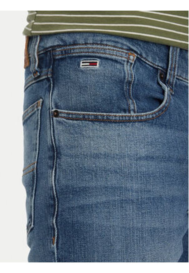 Tommy Jeans Szorty jeansowe Ronnie DM0DM20961 Niebieski Slim Fit. Kolor: niebieski. Materiał: bawełna