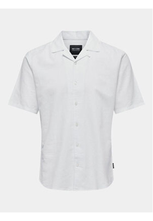 Only & Sons Koszula Caiden 22025116 Biały Slim Fit. Kolor: biały. Materiał: len, bawełna