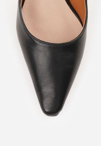 Renee - Czarne Czółenka Vices na Kaczuszce ze Skórzaną Wkładką Elialie. Okazja: na co dzień. Kolor: czarny. Materiał: skóra. Wzór: aplikacja. Obcas: na szpilce. Styl: elegancki, casual. Wysokość obcasa: średni #8