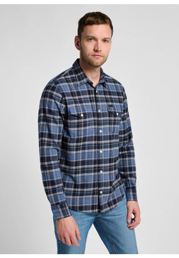 Lee - LEE MĘSKA KOSZULA LEE REGULAR SHIRT NAVY 112355697