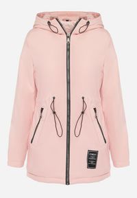 Born2be - Różowa Kurtka Parka z Kapturem i Ściągaczami w Pasie Arilira. Typ kołnierza: kaptur. Kolor: różowy. Styl: klasyczny #2