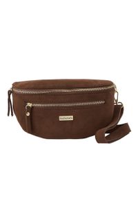 Barberini's - Zamszowa nerka damska Barberinis - Brązowa. Kolor: brązowy. Materiał: zamszowe. Styl: casual, elegancki. Rodzaj torebki: przez ramię #1