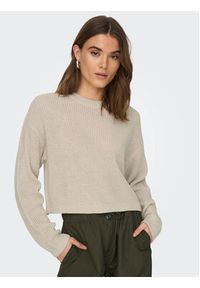 only - ONLY Sweter Malavi 15284453 Beżowy Regular Fit. Kolor: beżowy. Materiał: syntetyk