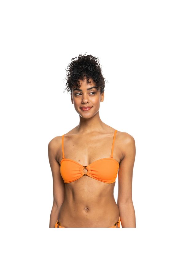 Roxy - Góra od stroju kąpielowego ROXY Color Jam Bandeau. Kolor: pomarańczowy