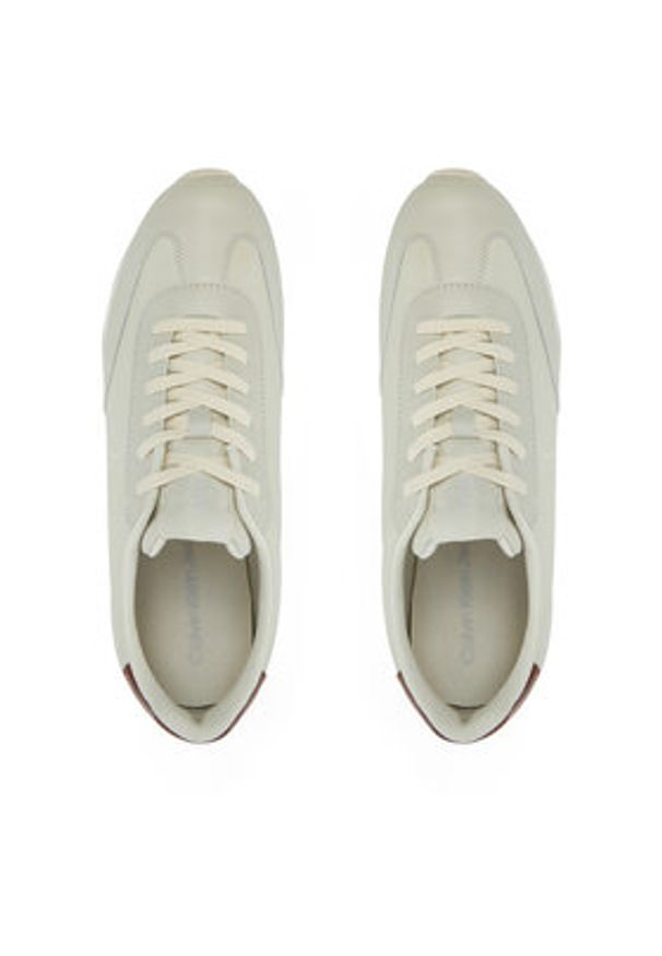 Calvin Klein Jeans Sneakersy Runner Laceup Tc YM0YM01187 Beżowy. Kolor: beżowy. Materiał: skóra