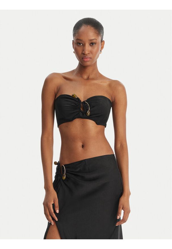 BARDOT - Bardot Top Dylan 60307TB Czarny Slim Fit. Kolor: czarny. Materiał: syntetyk