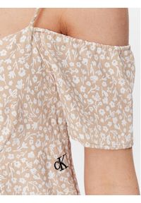Calvin Klein Jeans Sukienka letnia J20J221073 Beżowy Regular Fit. Kolor: beżowy. Materiał: wiskoza. Sezon: lato #2