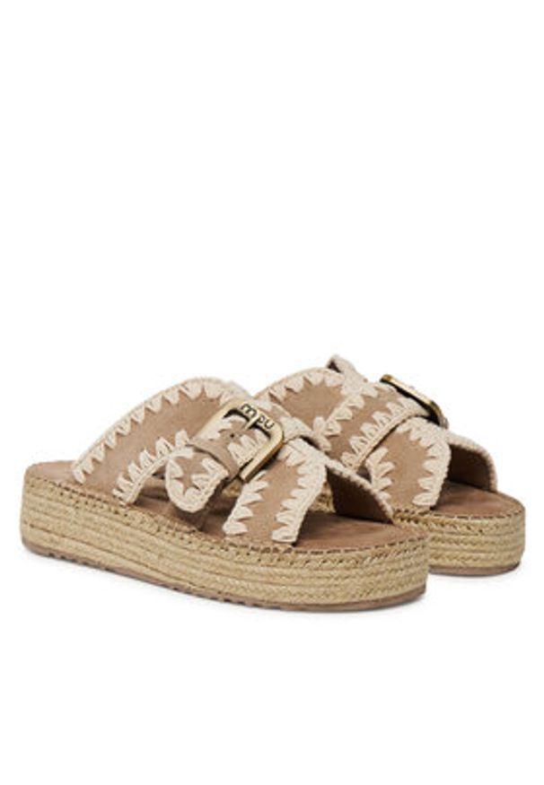 Mou Espadryle Jute sandal MU.SW641003A Różowy. Kolor: różowy. Materiał: zamsz, skóra