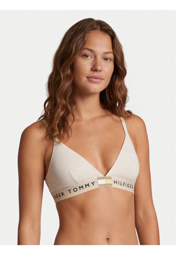 TOMMY HILFIGER - Tommy Hilfiger Biustonosz braletka UW0UW06040 Beżowy. Kolor: beżowy. Materiał: bawełna