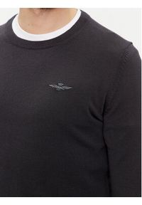 Aeronautica Militare Sweter 241MA1488L506 Szary Slim Fit. Kolor: szary. Materiał: bawełna #3