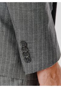 Pako Lorente - PAKO LORENTE – Szara marynarka garniturowa w prążek. Kolor: szary. Materiał: poliester, wiskoza. Wzór: prążki #6