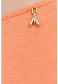 Patrizia Pepe Sukienka kolor pomarańczowy midi dopasowana. Kolor: pomarańczowy. Materiał: dzianina, wiskoza. Długość rękawa: długi rękaw. Wzór: gładki. Typ sukienki: dopasowane. Długość: midi #2