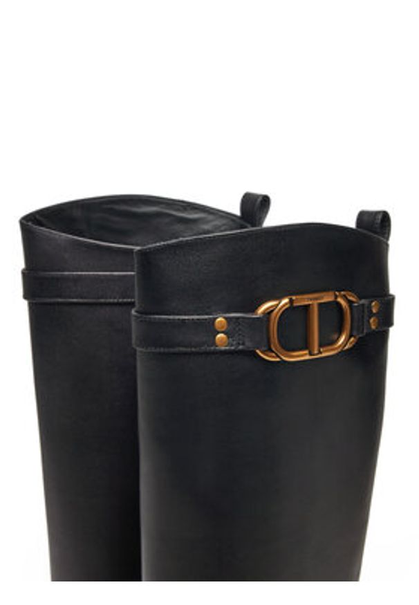 TwinSet - TWINSET Oficerki 242TCP092 Czarny. Kolor: czarny. Materiał: skóra