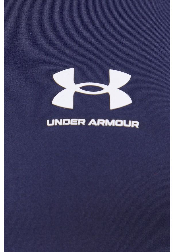 Under Armour - T-shirt. Kolor: niebieski. Materiał: dzianina. Wzór: nadruk