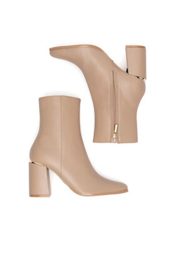 Nine West Botki WFA3000-1 Beżowy. Kolor: beżowy. Materiał: materiał
