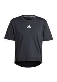 Adidas - Koszulka Adapt Workout. Kolor: czarny, biały, wielokolorowy. Materiał: materiał