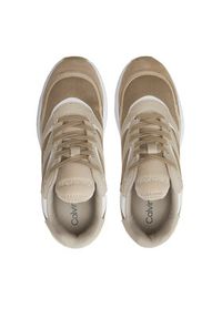 Calvin Klein Sneakersy Runner Lace Up Mesh Mix HW0HW01904 Brązowy. Kolor: brązowy. Materiał: mesh #5