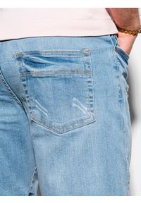 Ombre Clothing - Krótkie spodenki męskie jeansowe W311 - jasny jeans - XXL. Materiał: jeans. Długość: krótkie. Sezon: lato #4