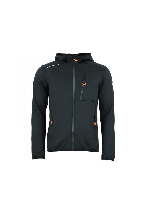 PEAK MOUNTAIN - Kurtka polarshell Peak Mountain. Kolor: czarny, pomarańczowy, wielokolorowy. Sport: turystyka piesza