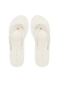 TOMMY HILFIGER - Tommy Hilfiger Japonki Th Stripes Wedge Beach Sandal FW0FW08521 Biały. Kolor: biały. Materiał: materiał #1