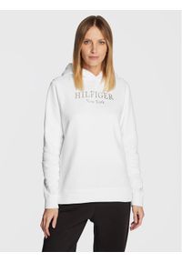 TOMMY HILFIGER - Tommy Hilfiger Bluza Foil WW0WW37181 Biały Regular Fit. Kolor: biały. Materiał: bawełna