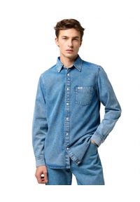 Wrangler - MESKA KOSZULA JEANSOWA WRANGLER 1 PKT SHIRT INDIGO VALLEY 112371549. Materiał: jeans #1