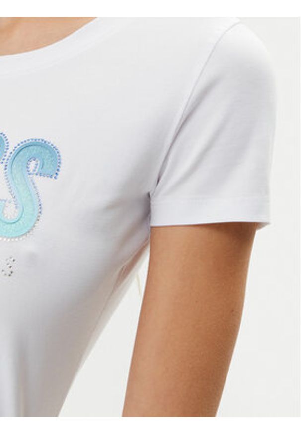 Guess T-Shirt W5GI14 J1314 Biały Regular Fit. Kolor: biały. Materiał: bawełna