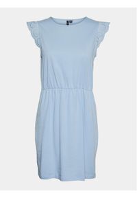 Vero Moda Sukienka letnia Emily 10305216 Niebieski Regular Fit. Kolor: niebieski. Materiał: bawełna. Sezon: lato