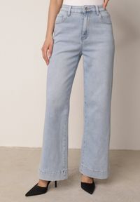 Born2be - Jasnoniebieskie Jeansy z Bawełny o Szerokim Kroju z Wysokim Stanem Senoth. Okazja: na co dzień. Stan: podwyższony. Kolor: niebieski. Styl: klasyczny, casual #5
