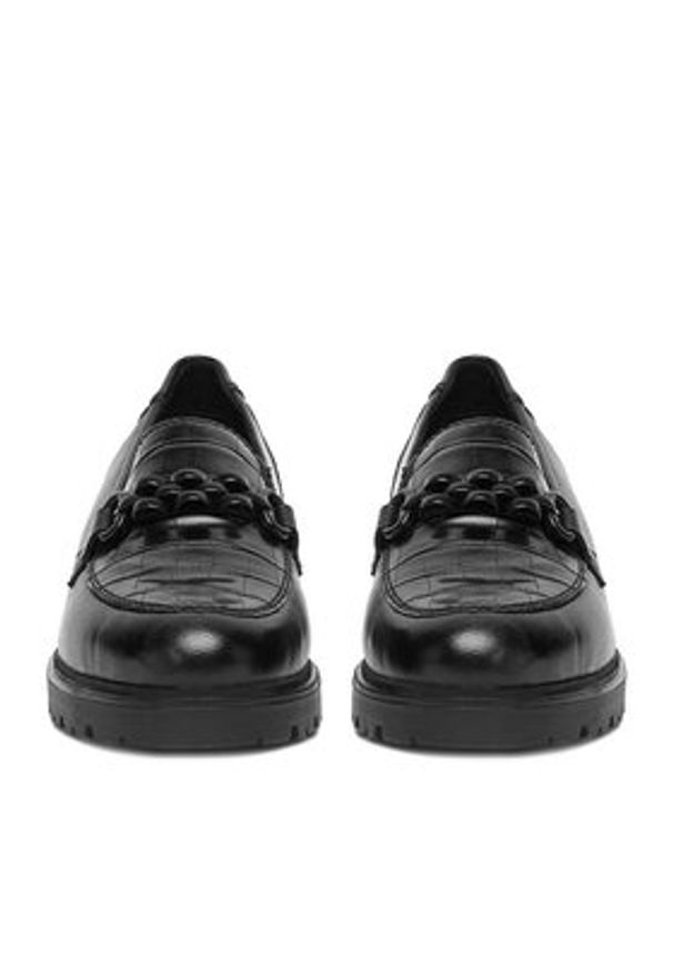 Rieker Loafersy 45561-01 Czarny. Kolor: czarny. Materiał: skóra