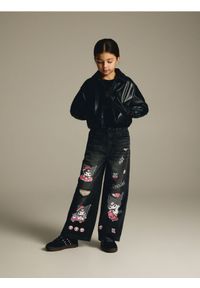 Reserved - Jeansy super wide leg Kuromi - szary. Kolor: szary #1