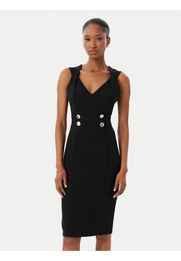 Rinascimento Sukienka koktajlowa CFC0019924002 Czarny Regular Fit. Kolor: czarny. Materiał: syntetyk. Styl: wizytowy