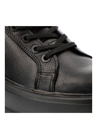 Czarne Sneakersy Armodo Modne Obuwie Damskie Na Platformie. Zapięcie: sznurówki. Kolor: czarny. Materiał: jeans, skóra. Obcas: na platformie. Sport: turystyka piesza #6