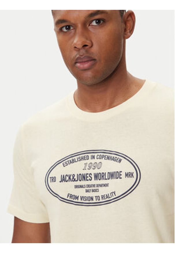 Jack & Jones - Jack&Jones T-Shirt York 12283800 Écru Relaxed Fit. Materiał: bawełna