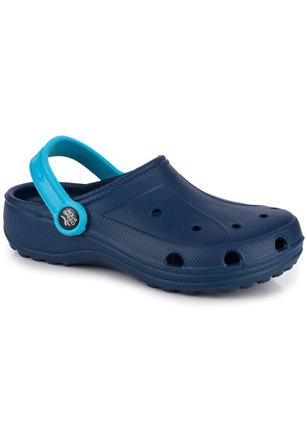 Aqua Speed - AQUA SPEED dziecięce klapki chodaki na basen granatowe. Kolor: niebieski. Styl: sportowy