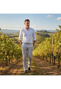 Lekkie, Bawełniane Spodnie - Wiosna, Lato - Pako Jeans - Jasny Popiel. Materiał: bawełna, elastan. Sezon: wiosna, lato #4