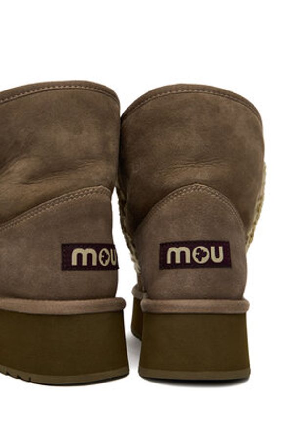 Mou Śniegowce MU.FW681010A Szary. Kolor: szary. Materiał: skóra, zamsz