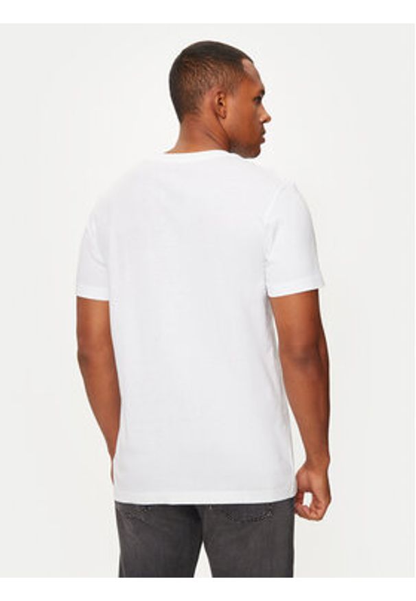 Calvin Klein Jeans T-Shirt Distressed Monologo J30J326863 Biały Regular Fit. Kolor: biały. Materiał: bawełna