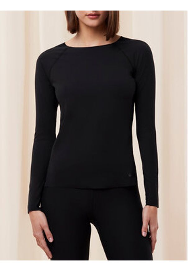 Triumph Bluzka Flex Smart Top LSL EX 01 10216446 Czarny Slim Fit. Kolor: czarny. Materiał: syntetyk