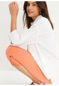 bonprix - Legginsy rybaczki. Kolor: pomarańczowy