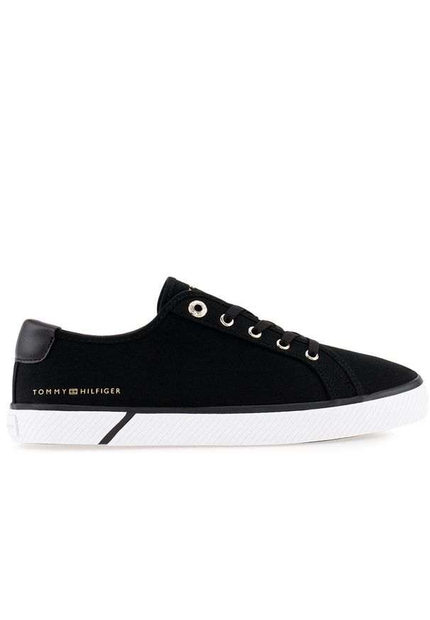 TOMMY HILFIGER - Buty Tommy Hilfiger Lace Up Vulc FW0FW07248-BDS - czarne. Okazja: na co dzień. Zapięcie: sznurówki. Kolor: czarny. Materiał: guma, tkanina. Szerokość cholewki: normalna. Obcas: na platformie