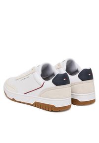 TOMMY HILFIGER - Tommy Hilfiger Sneakersy Th Basket Core Leather Suede Mix FM0FM05881 Biały. Kolor: biały. Materiał: skóra #3