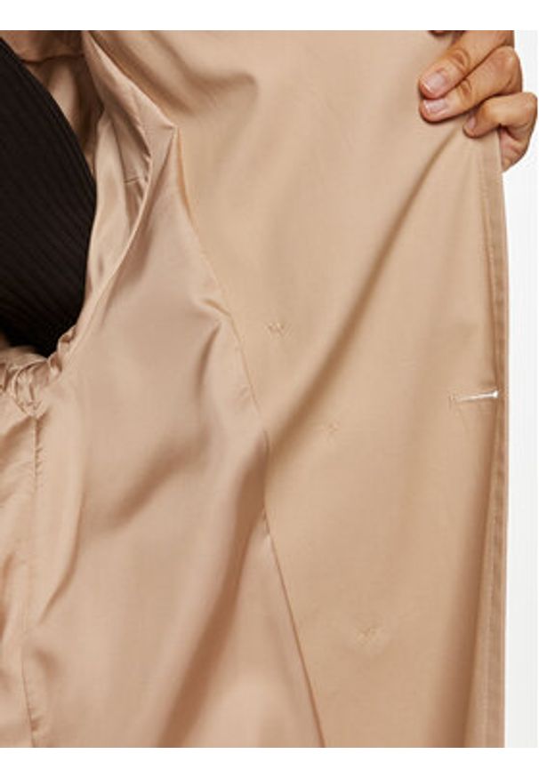 Sisley Trencz 2XDXLN04K Beżowy Oversize. Kolor: beżowy. Materiał: bawełna