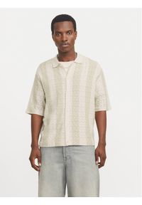 Jack & Jones - Jack&Jones Koszula Tyler 12272863 Écru Loose Fit. Materiał: bawełna