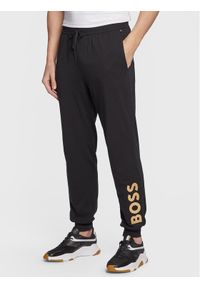 BOSS - Boss Spodnie dresowe Gold 50488105 Czarny Regular Fit. Kolor: czarny. Materiał: bawełna, dresówka