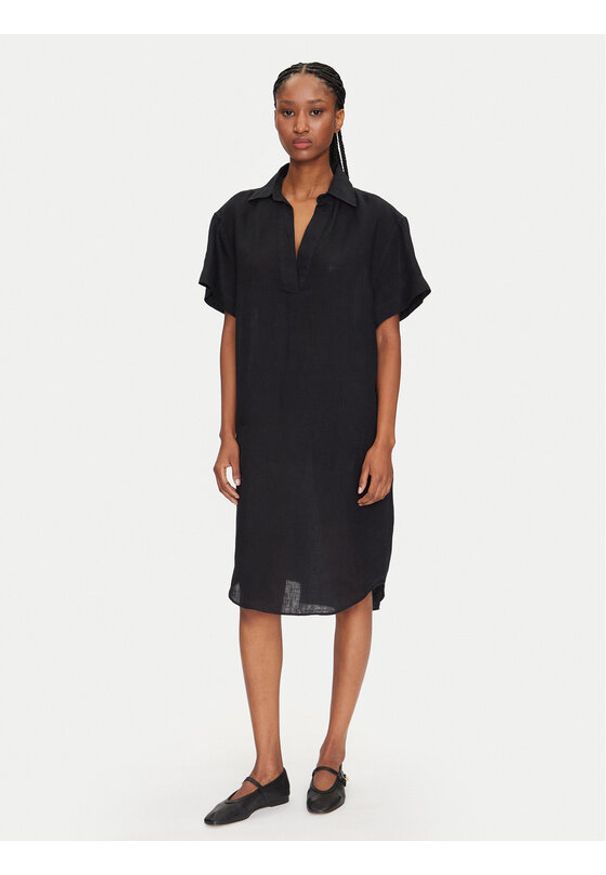 GANT - Gant Sukienka letnia 4503433 Czarny Relaxed Fit. Kolor: czarny. Materiał: len. Sezon: lato